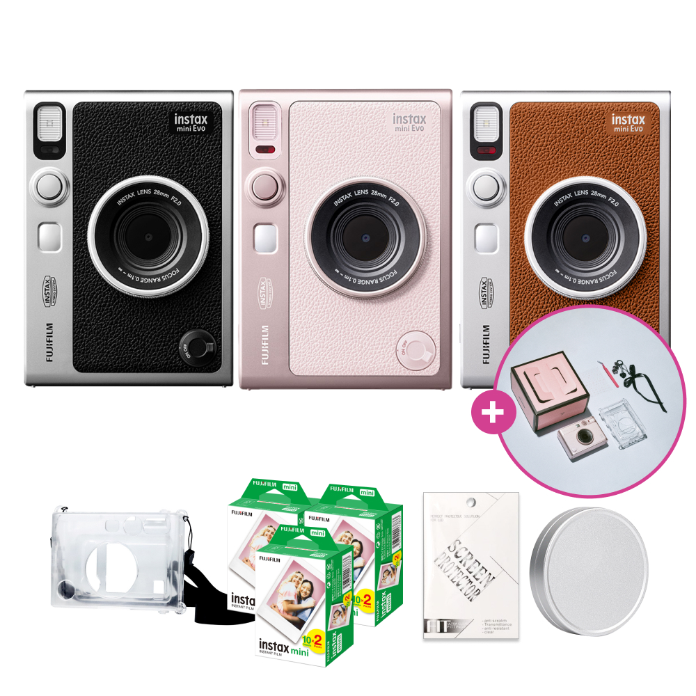 인스탁스 미니에보 EVO 하이브리드 카메라+투명케이스+필름60장+선물SET