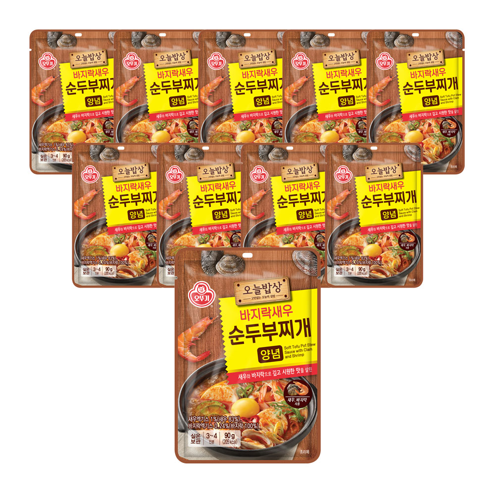오뚜기 오늘밥상 바지락새우 순두부찌개양념 90g, 10개 - 상품 이미지