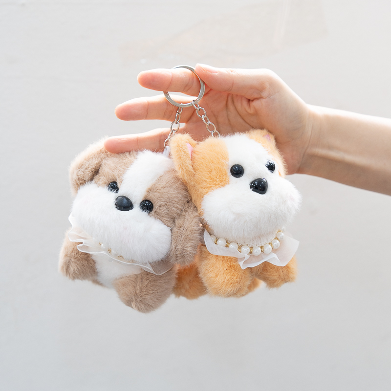 진주목걸이 멍멍이 키링 강아지 인형 말티즈 시츄 웰시코기 열쇠고리 - 상세 이미지 4