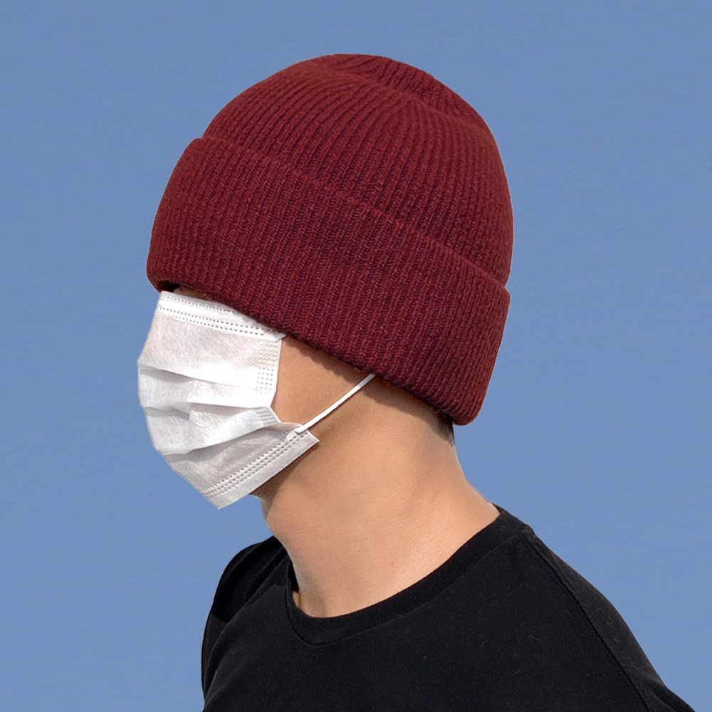 64cm 울 80% 빅사이즈 숏비니 대두 큰 모자 니트 남자 여자 겨울 무지 골지