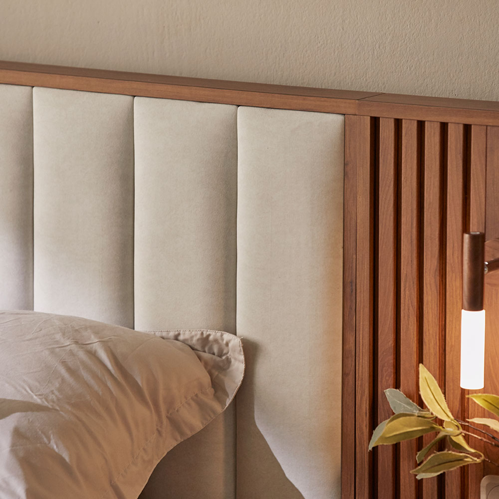 장인가구 로시 아쿠아패브릭 템바보드 호텔식침대 프레임 Q 일반형