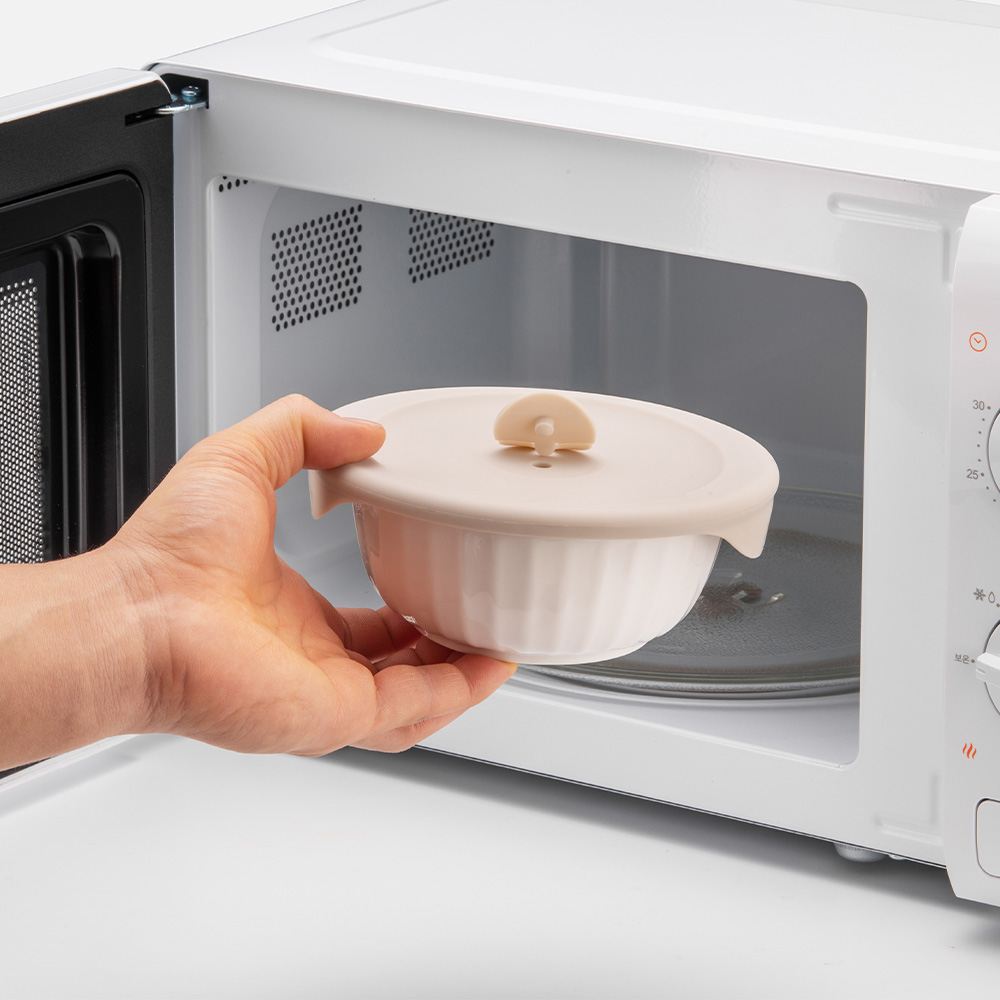 [N단독상품] 바로한끼 도자기 밥용기 아이보리 250ml 2P+355ml 2P 혼합세트