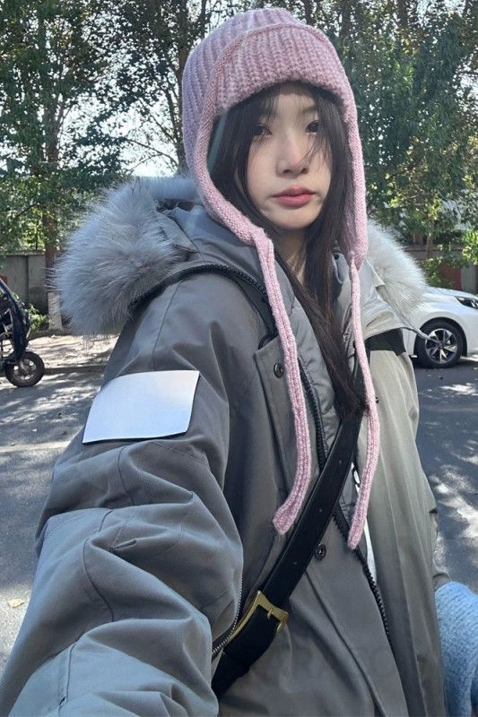 여성 루즈핏 후드 퍼 트리밍 두툼한 솜 충전재 패딩 파카 점퍼 겨울 재킷 아우터 따뜻한 방한 코디 - 상세 이미지 5