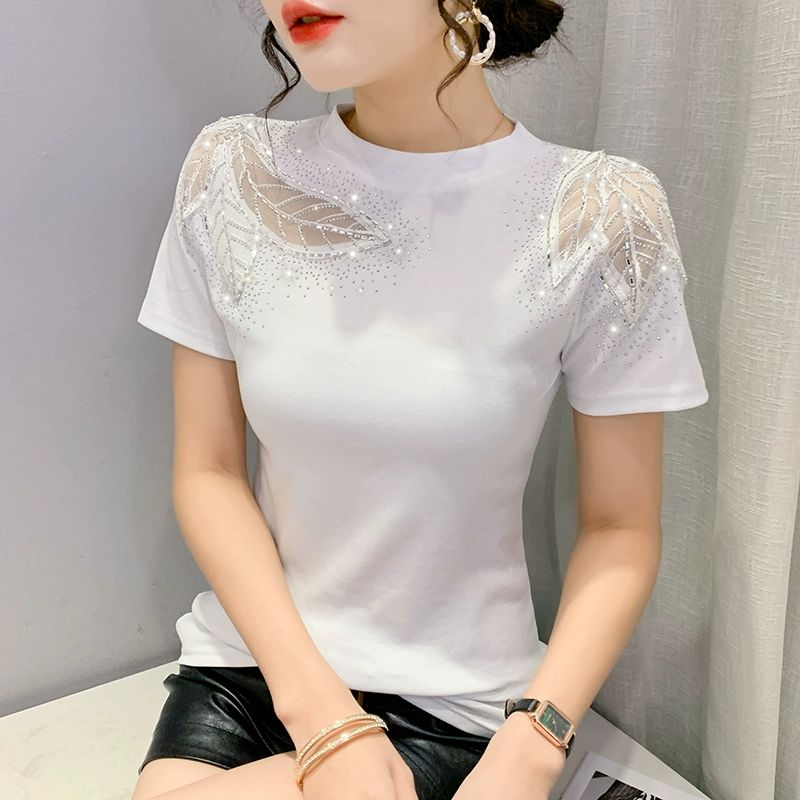 댄스 운동복 반팔 상의 스판 라운드넥 라인 댄스 줌바 그린 L - 상세 이미지 3