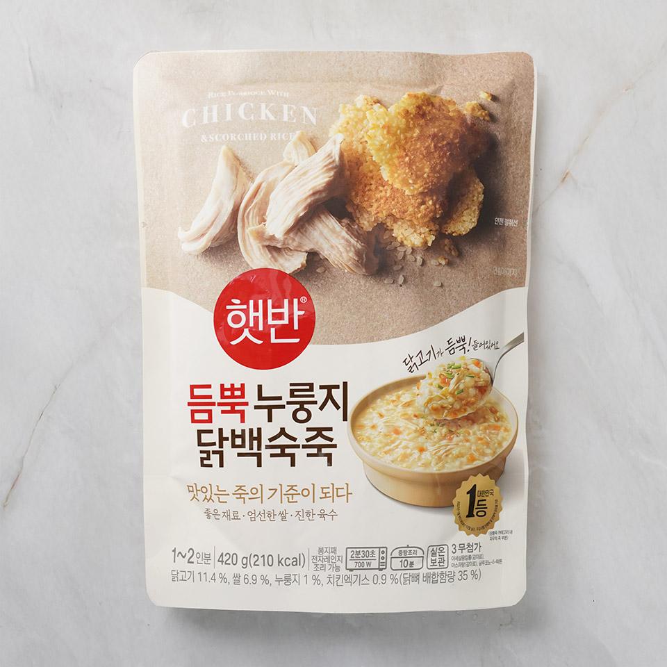 메가마트 CJ 햇반 듬뿍 누룽지 닭백숙죽 420g - 상품 이미지