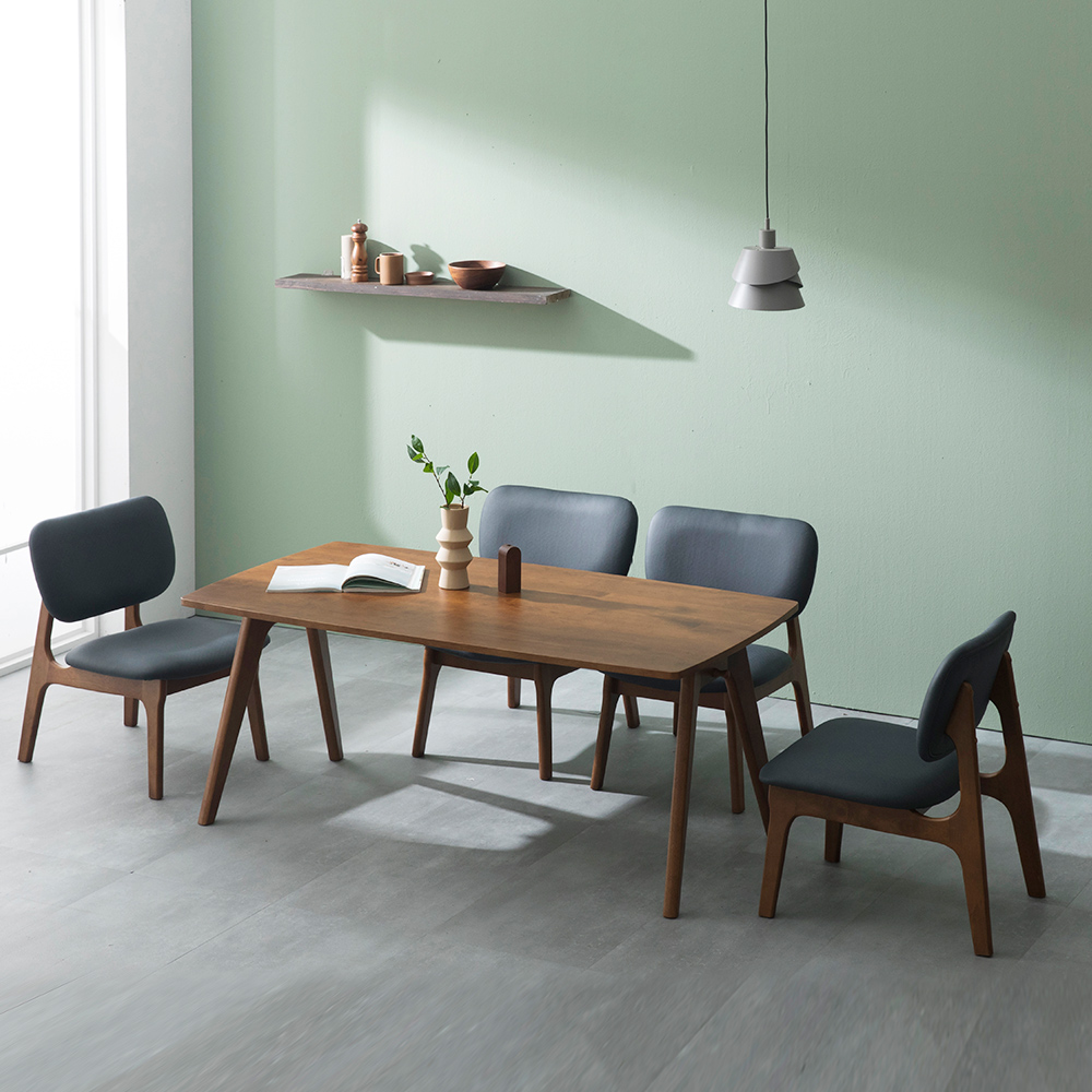 장인가구 칸토르 원목 낮은 식탁 세트 4인