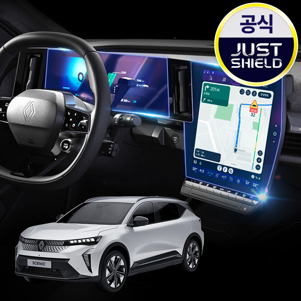 저스트쉴드 르노 세닉 보호필름 디스플레이 네비게이션 액정보호 퓨어매트 AG - 메인 이미지