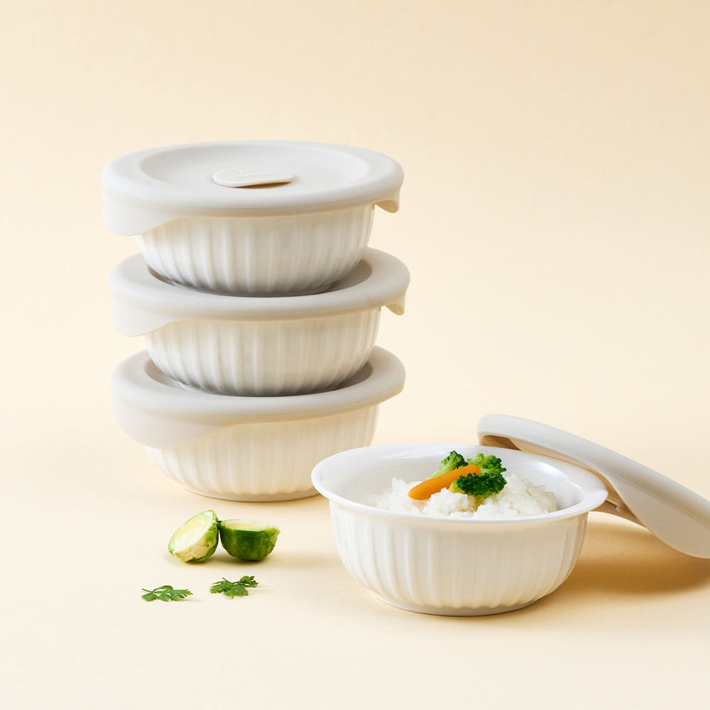락앤락 바로한끼 도자기 밥용기 아이보리 250ml 4P
