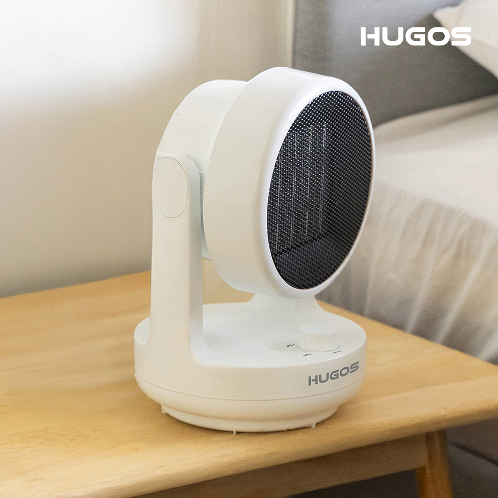 휴고스 미니 컴팩트 PTC 전기온풍기 소형 히터 캠핑 사무실 발난로