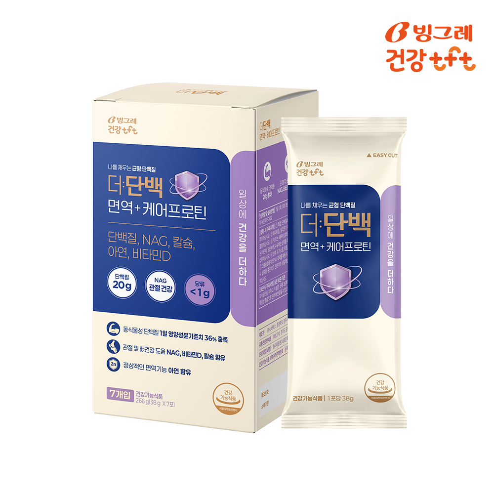 더단백 면역+ 케어프로틴 단백질쉐이크 곡물맛 38g 7포 1박스 - 상세 이미지 4
