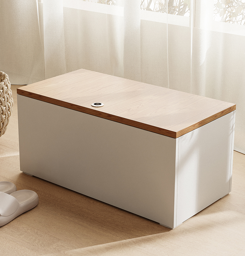 수납 스툴 의자 사각 화장대 스툴 침대 발판 계단 의자 400 화이트