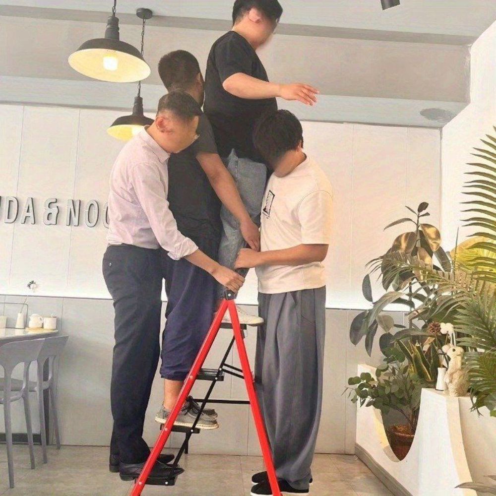 5단 계단 성인용 접이식 스텝 스툴 미끄럼 방지 발판 스틸 사다리 이미지 7