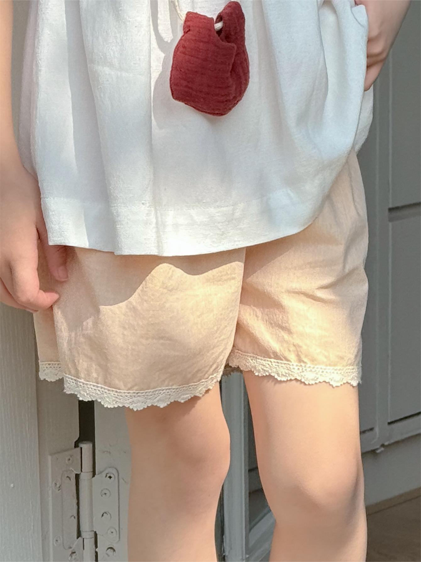 Irene's Closet 토숀 레이스 배색 핀턱 3부 반바지 유아 주니어 여름 - 메인 이미지