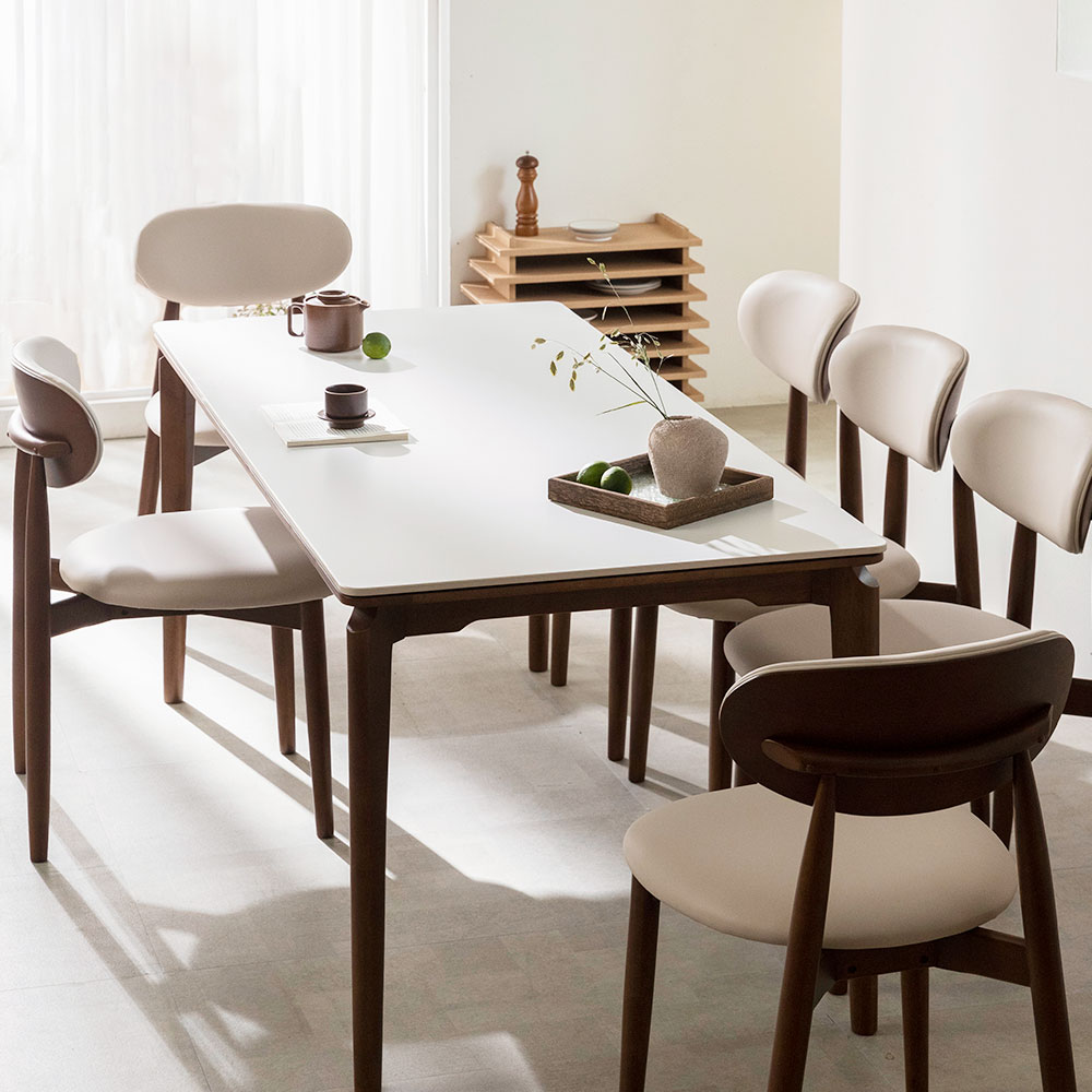 장인가구 해롤드 원목 가죽 편한 등받이 2인 벤치 의자