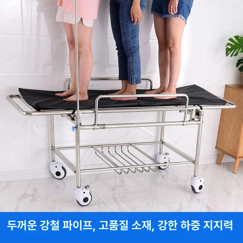 노인 목욕카트 스텐 요양원 병원 침대 간병 환자 철제 초두꺼운 고급 4개 소형 바퀴 - 상세 이미지 3