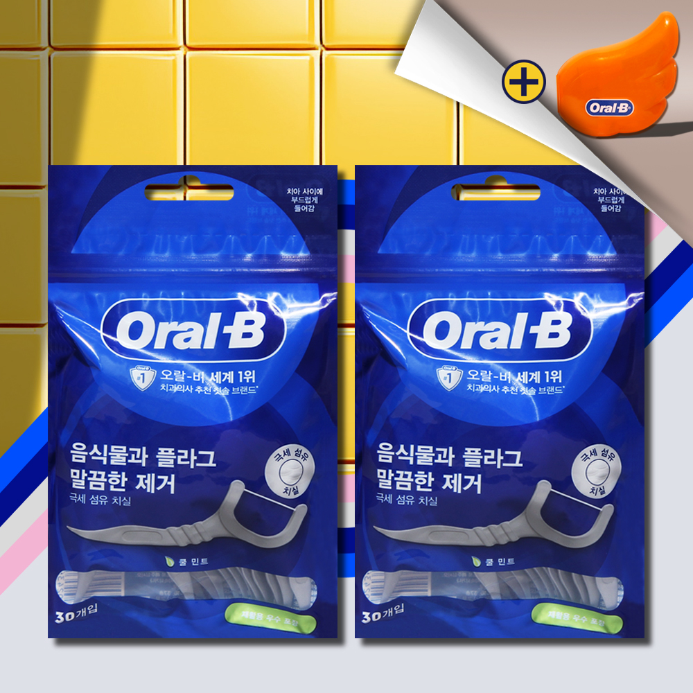 오랄비 C자형 일회용 치실 민트향 30입 2개 총 60개 - 메인 이미지
