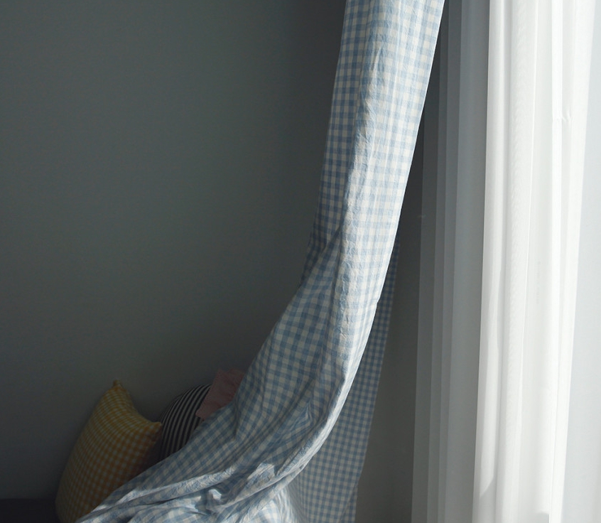 멜란 체크 커튼 아이방·거실 맞춤 제작 바이아미