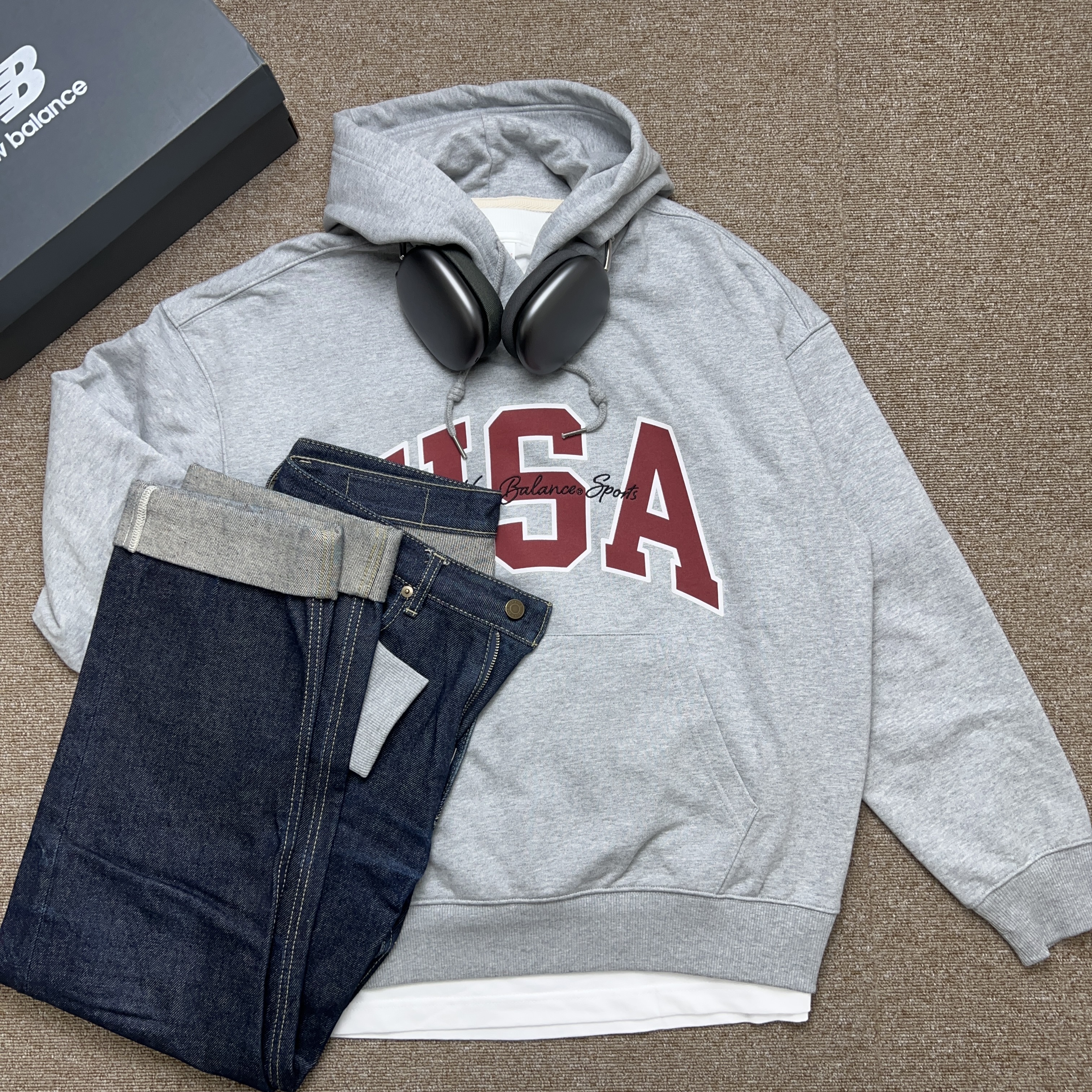 뉴발란스 후드티 USA 타이거 프린팅 기모 - 상세 이미지 5