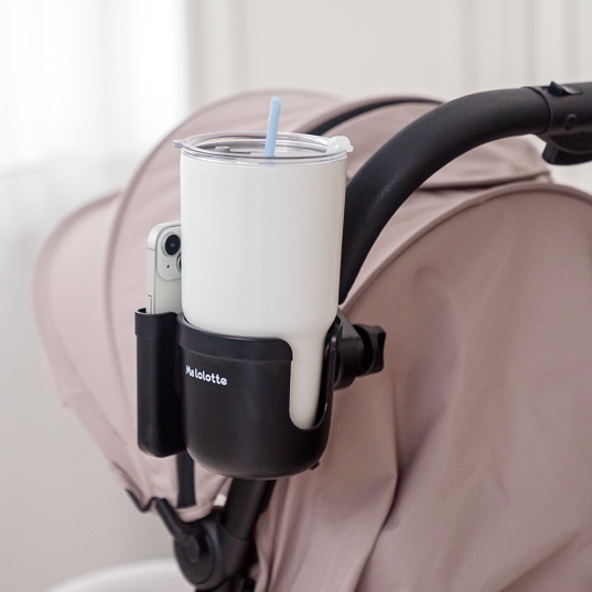 마롤로뜨 튼튼한 유모차 컵홀더 앤 스마트폰 홀더 거치대 2구 멀티 핸드폰 수납 2in1