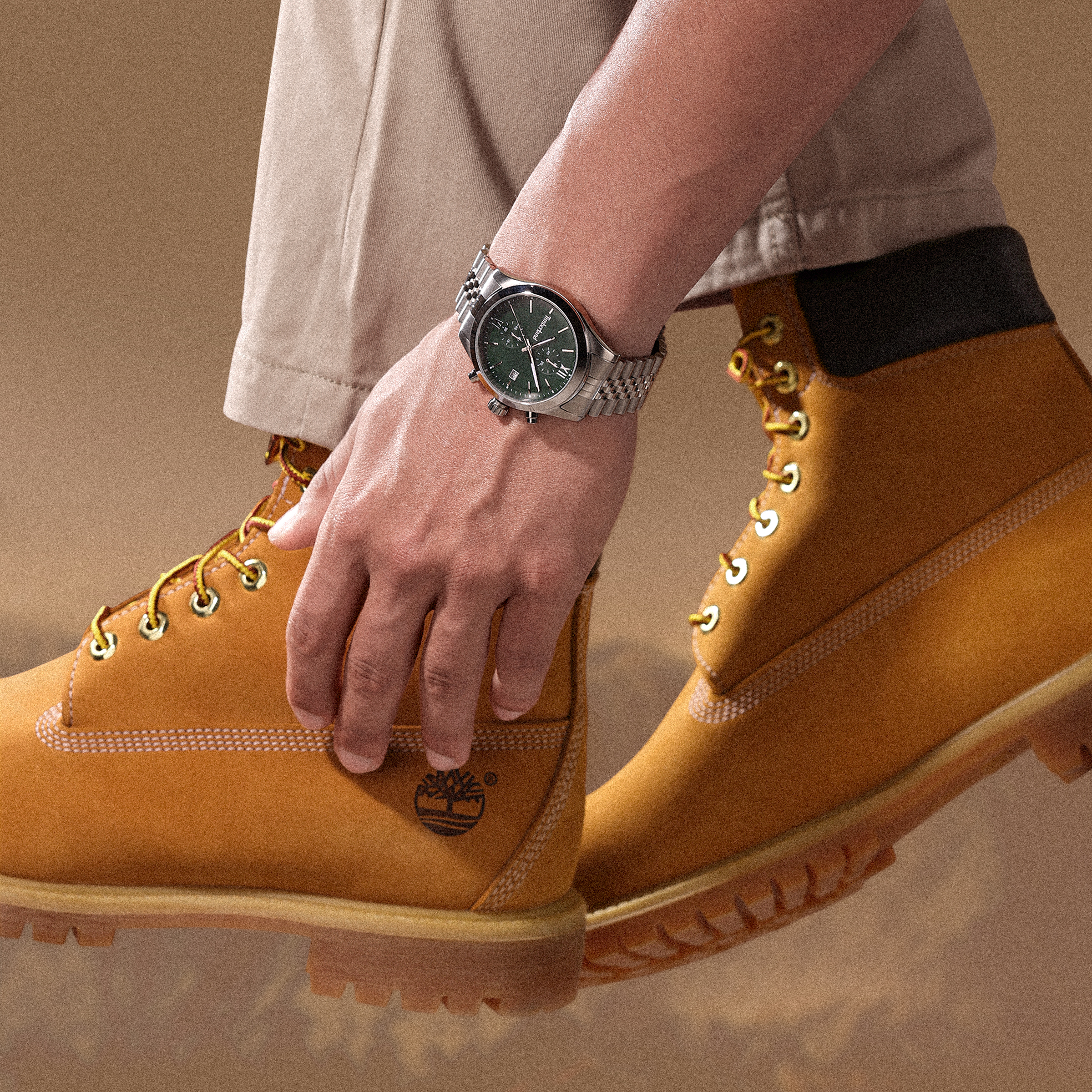 [Eco Design] 팀버랜드 남자 RIPGORGE 메탈 클래식 손목 패션 방수 쿼츠 야광시계 그린 - 상세 이미지 5