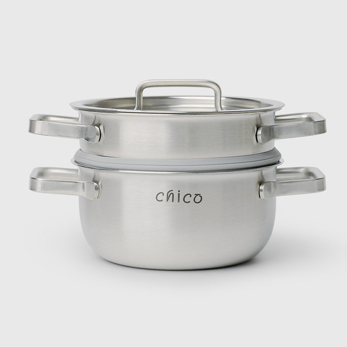 국산 키친아트 치코 미니 찜냄비 16cm 통3중 이유식 계란 찜기 1~2인용 - 상세 이미지 4