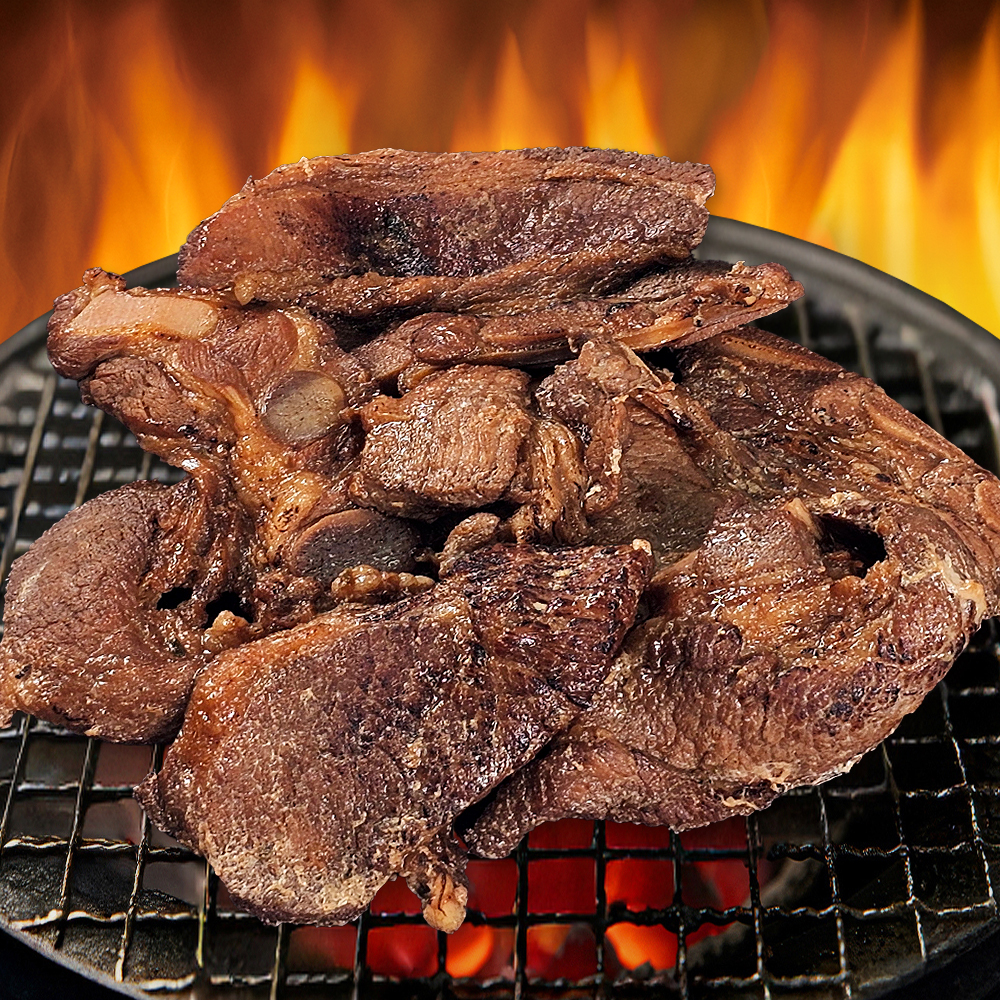 한식온도 직화 초벌 단짠 돼지갈비 1kg 양념 갈비살 직화구이 - 상품 이미지