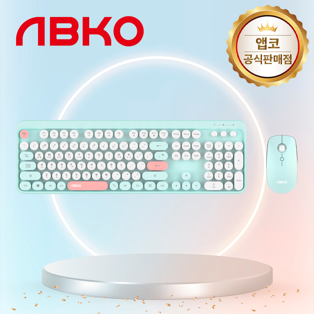 앱코 WKM01 무선 키보드 마우스 세트 민트, 멤브레인 - 상품 이미지