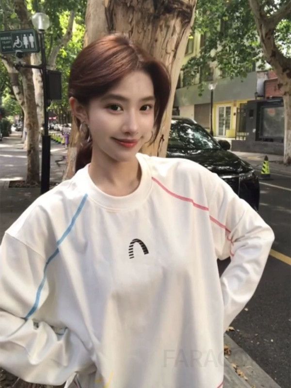 여성 긴팔 티셔츠 순면 가을 프린팅 라운드 편안한 착용감 캐주얼 스타일 데일리룩 레이어드 활용도 높은 디자인 - 상세 이미지 3