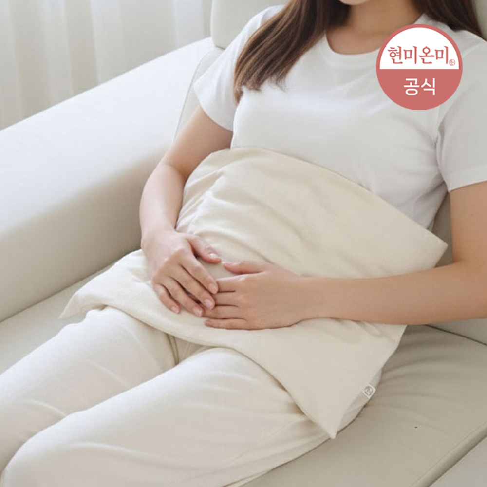 현미온미 대형 찜질팩 배 복부 허리 따뜻하게 온찜질 생리 핫팩 - 상품 이미지