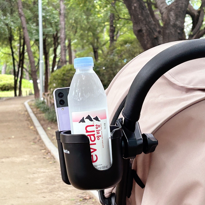 마롤로뜨 튼튼한 유모차 컵홀더 앤 스마트폰 홀더 거치대 2구 멀티 핸드폰 수납 2in1