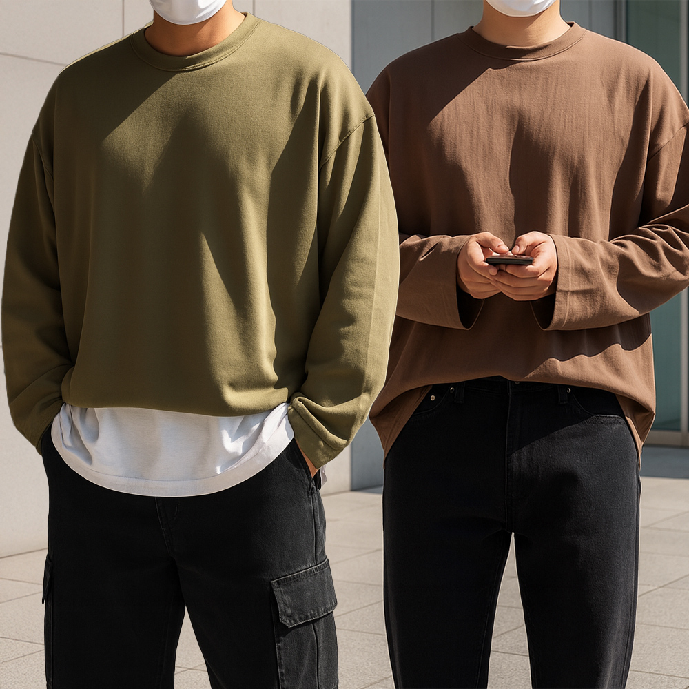 남자 빅사이즈 오버핏 두꺼운 10수 무지 비침없는 반팔티 - 상세 이미지 3