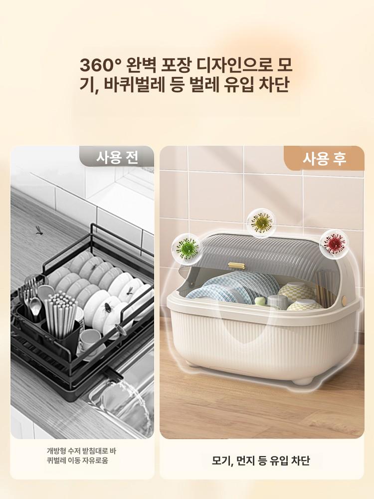 식기 수납 선반 고급형 올스텐 정리대 창문형 상부장 티타늄컬러 무타공 높이조절 대형 콰이어트블루 3-4인용 A - 상세 이미지 2