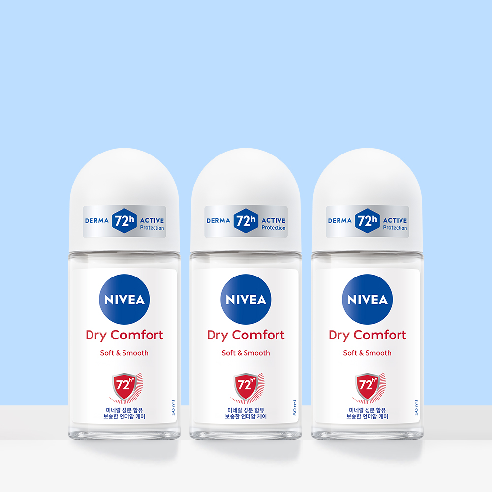 니베아 데오드란트 롤온 드라이 컴포트 50ml, 3개 제품 이미지