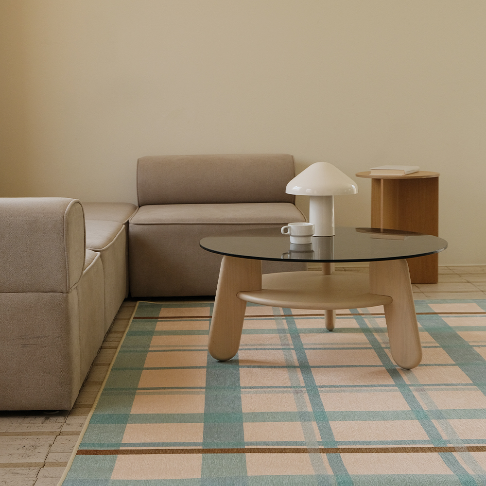 파르르맨션 사계절 대형 러그 디자인 거실 카페트 워셔블 먼지없는 러그 코타지 그리드, 140x200cm