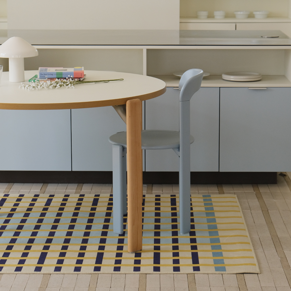 파르르맨션 사계절 디자인 러그 거실 카페트 워셔블 먼지없는 러그 시트러스 그리드, 140x200cm