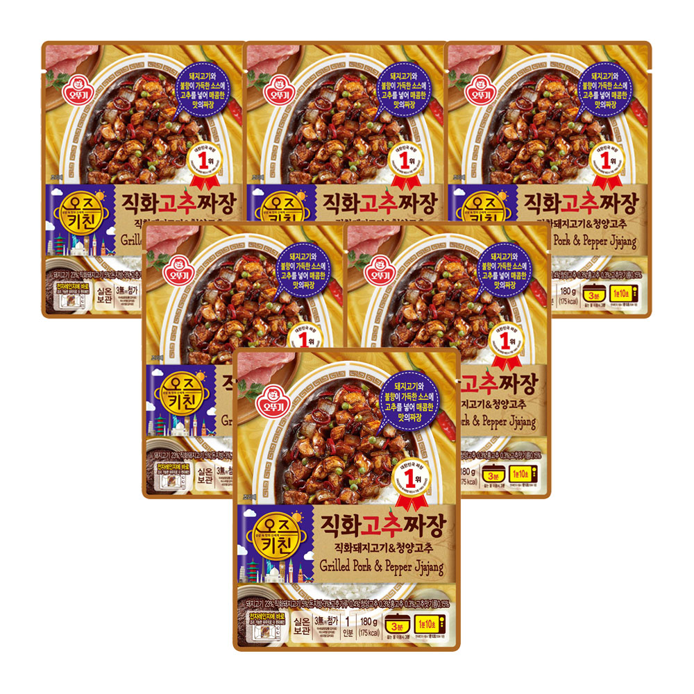 오뚜기 오즈키친 직화고추짜장 180g 6개 - 상품 이미지