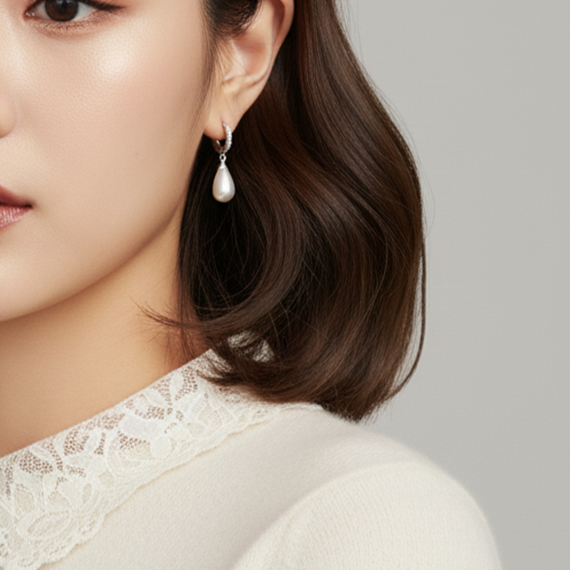 릴리골드 원터치 물방울 드롭 진주귀걸이 14k 18k 금도금 - 메인 이미지