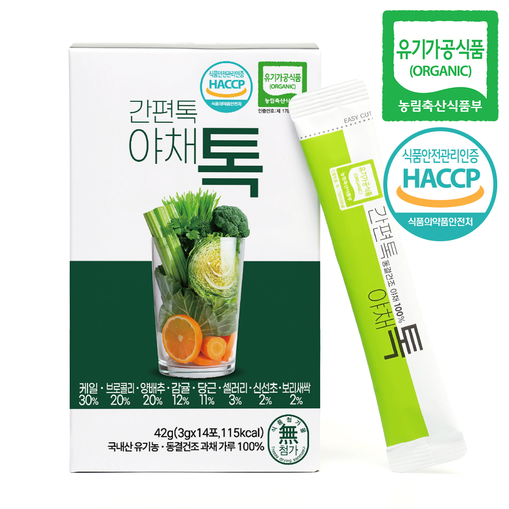 유기농 간편톡 야채톡 3g, 14개 - 상품 이미지