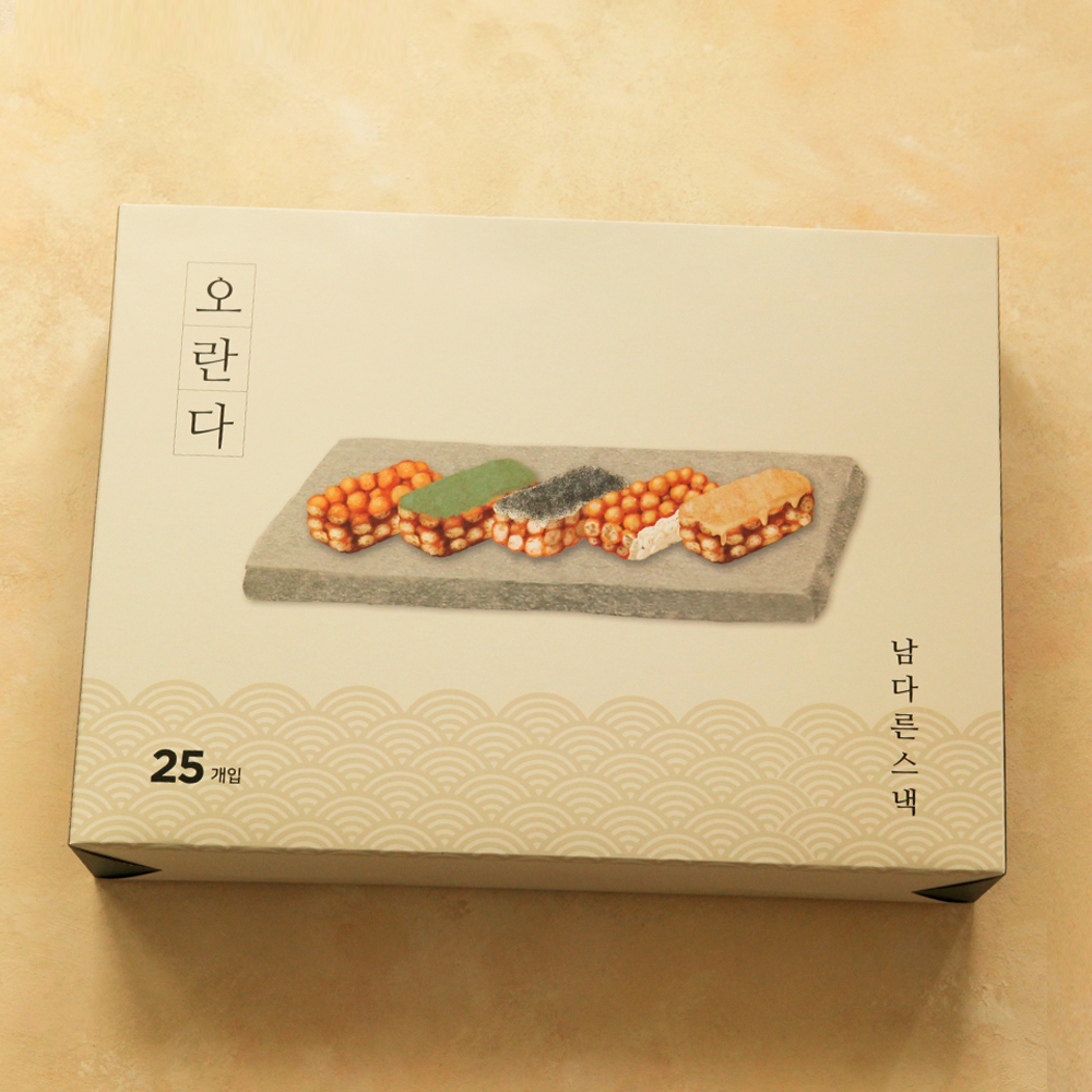 고급형 선물세트 인절미 얼그레이 흑임자 감태오란다 명절선물세트, 25개입(5가지맛) - 상세 이미지 4