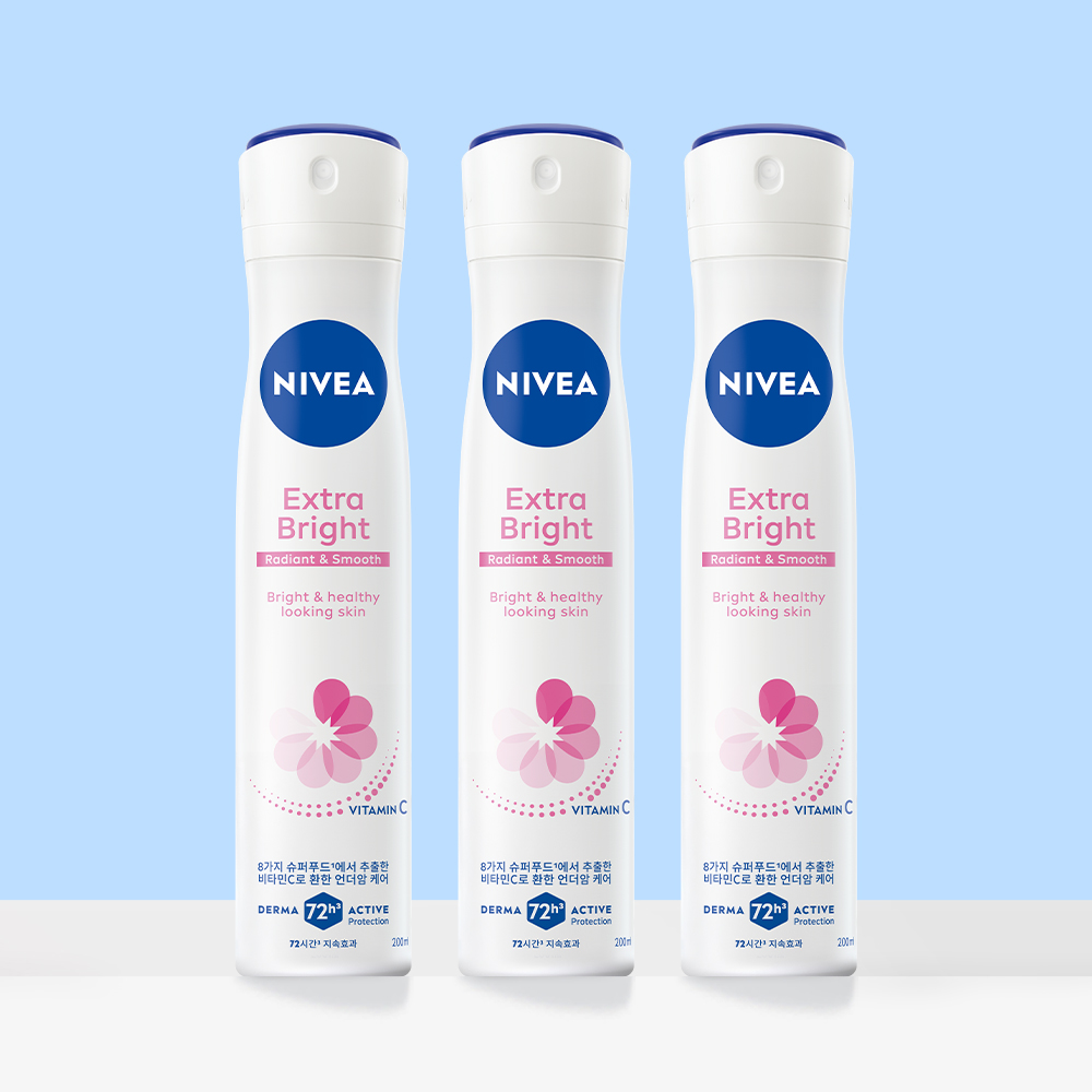 니베아 데오드란트 스프레이 엑스트라 브라이트 200ml, 3개 제품 이미지