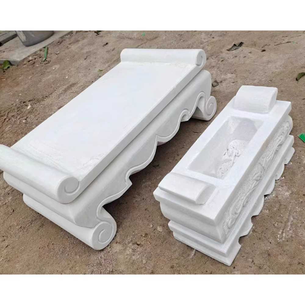 묘지 상석 상돌 제상 견고한 묘비 대리석 제단 성묘 제사 추모 50cm - 상품 이미지