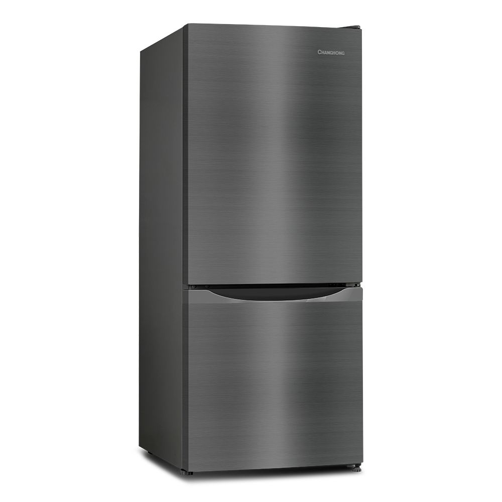 창홍 소형 미니 냉장고 2도어 원룸 가정용 메탈실버 117L