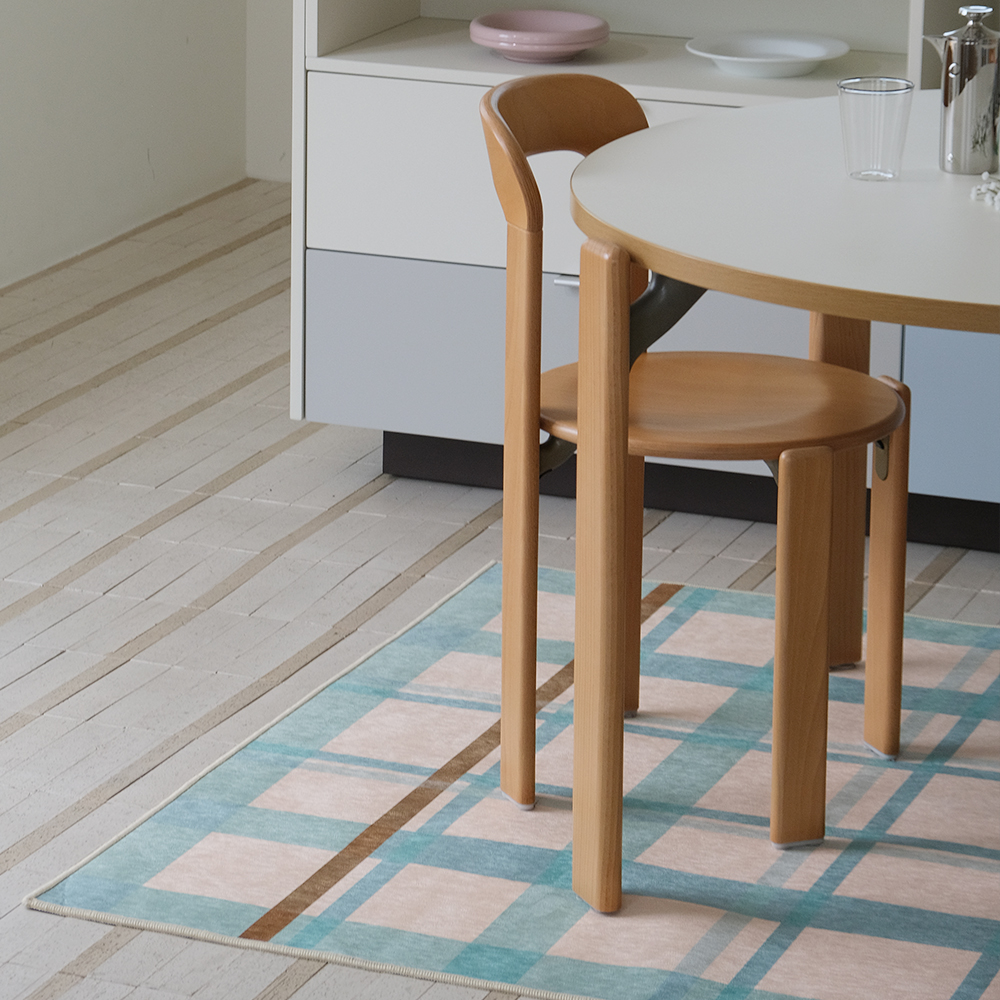 파르르맨션 사계절 대형 러그 디자인 거실 카페트 워셔블 먼지없는 러그 코타지 그리드, 140x200cm