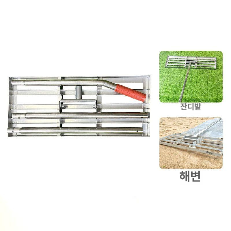 잔디레벨링 마당 골프장 흙 평탄작업 레벨 다짐기 레이크 L 22인치 23x59cm - 상품 이미지