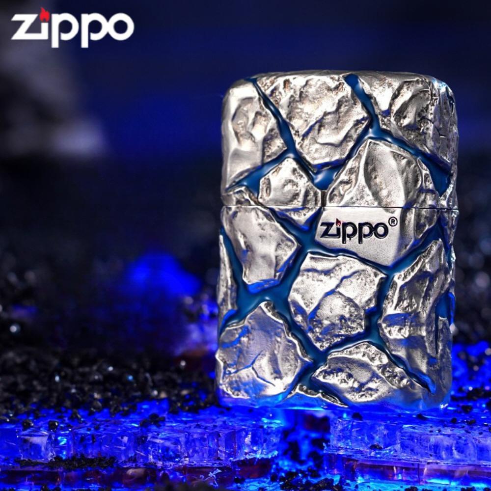 Crackling Stone ZIPPO 라이터 헨드메이드 남자친구 아버지 선물 지포라이타 - 상세 이미지 2