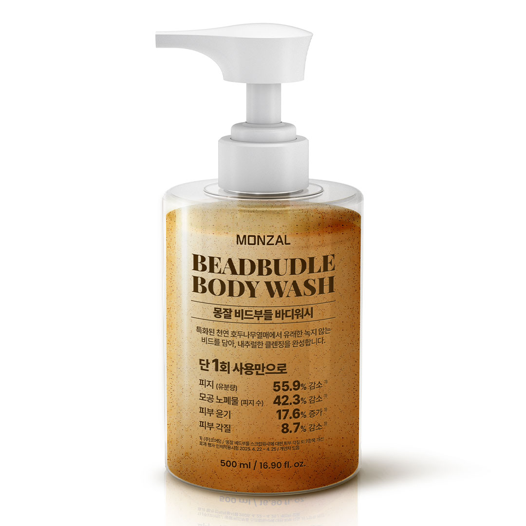 몽잘 비드부들 저자극 수분 천연 호두 비드 스크럽 바디워시 500g, 1개 - 상세 이미지 5
