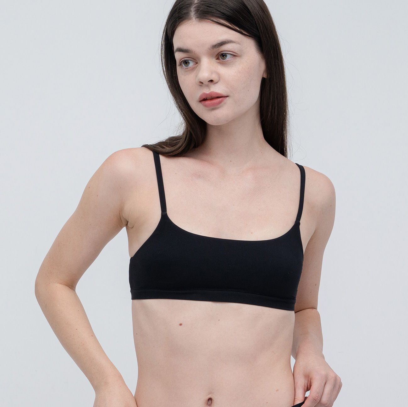 스쿱넥 브라렛 여자 속옷 심리스 브래지어 노와이어 수면브라 카일리 캔달 헤일리 브라 - 상세 이미지 3