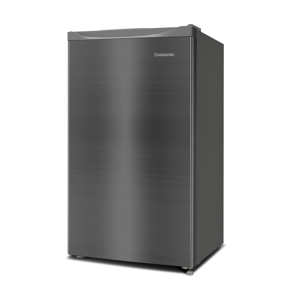 창홍 소형 미니 냉장고 1도어 원룸 가정용 메탈실버 92L