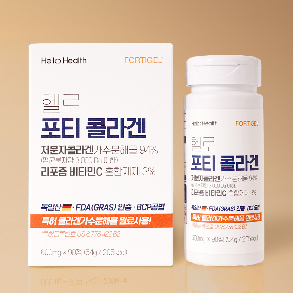 헬로 포티 콜라겐 연골관련특허소재 저분자 콜라겐 펩타이드 90정 BCP 독일 젤리타 포티젤 - 상품 이미지