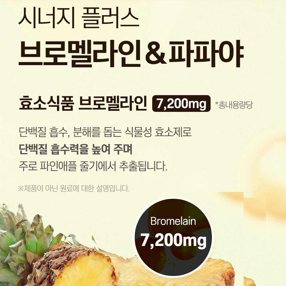 브로멜라인 퀘르세틴 파인애플 비문증 비염 영양제 60정(1통) - 상세 이미지 4